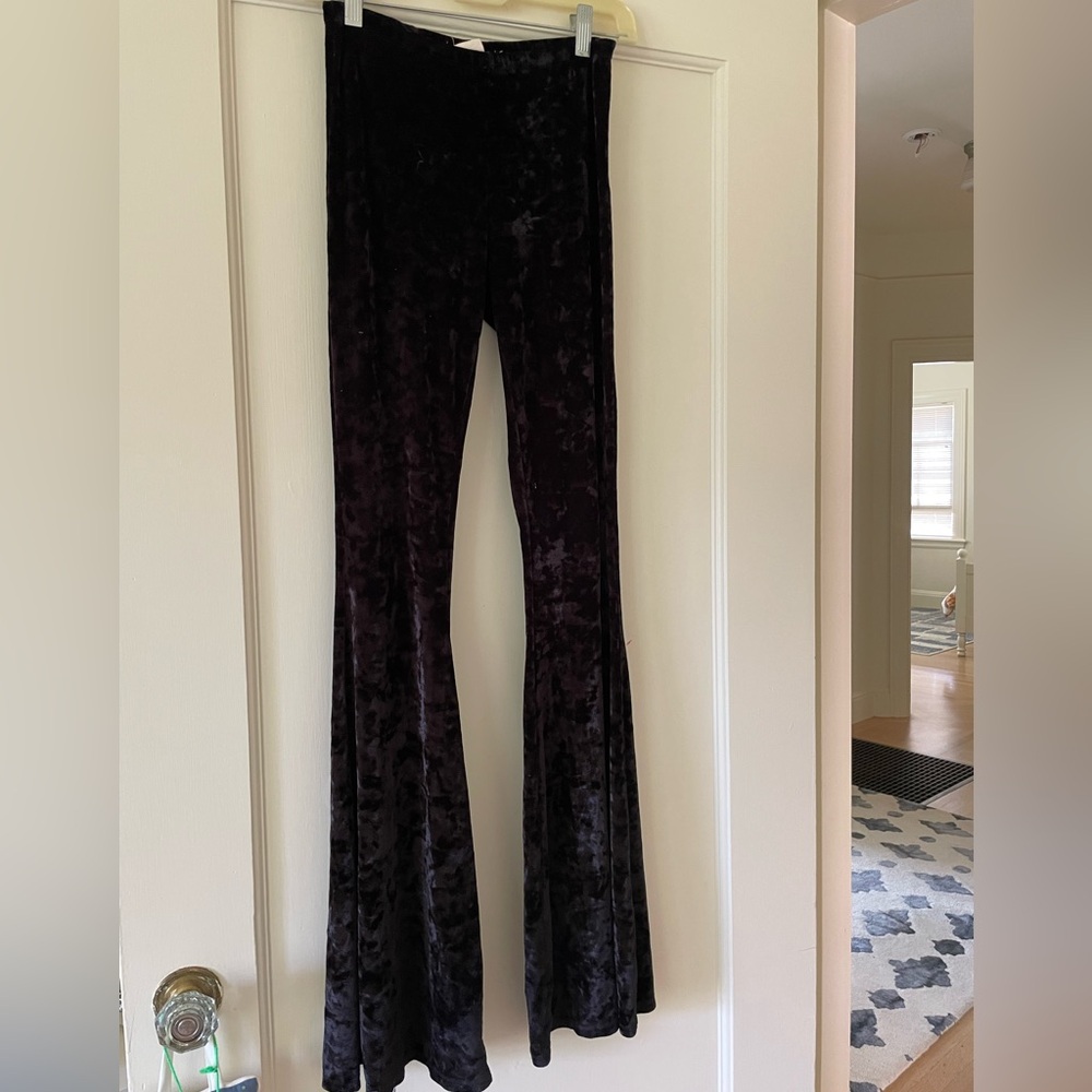 Urban Outfitters Black Velvet Flare Pants